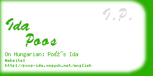 ida poos business card